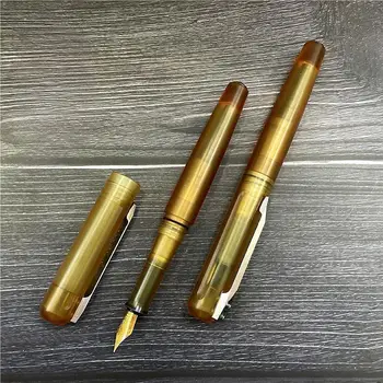 1 Gab Jaunu PEI Titāna Sakausējuma Tintes Pildspalva 0.7 mm Nib Gluda Rakstīšanas EDC Dāvanu