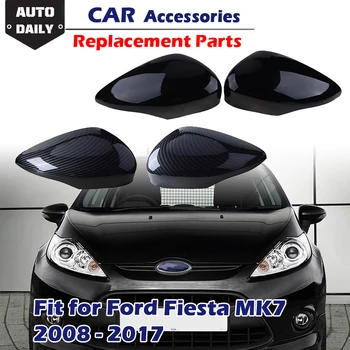 1Pair Atpakaļskata Spoguļa Vāciņš Melns, Sānu Ārējie Spoguļi Dekori Klp Mājokļu Auto Modificēti Piederumi piemērots Ford Fiesta MK7 2008-2017