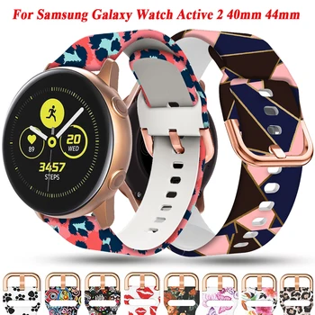 20mm Iespiests Silikons Smartwatch Siksnu Samsung Galaxy Skatīties 4 5 Aktīvs 2 40 44mm/Classic 42 46mm Aproce Aproces Correa
