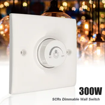 300W LED Apgaismojuma Slēdzis apgaismojuma intensitātes Lampas Regulējamu Spilgtumu Kontrolieris Reostats AC 200-240V