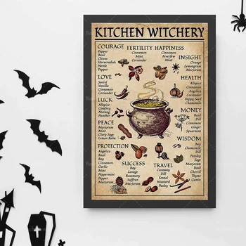 Affiche de sorcellerie de cuisine, affiche de sorcières, iespaidu d 'd'Halloween, travail d' art de bénédiction de cuisine,