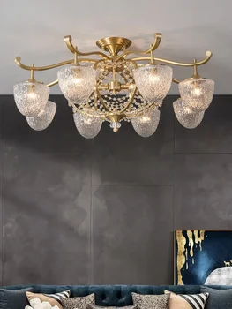 Amerikāņu Stila Lustra Gaismas Luksusa Dzīvojamā Istabā, Ēdamistabas Lampas Franču Kristāla Lampas Modernās Radošo Mājās