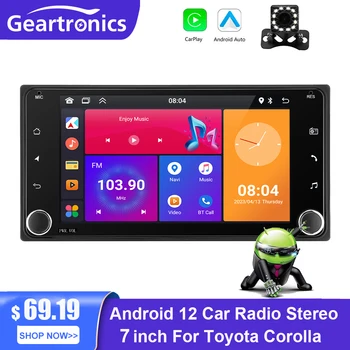 Android 12 Carplay Toyota Corolla Radio 7 collu Android Auto Stereo 2+32G, WiFi, GPS Navigācija, Bluetooth, FM Radio Uztvērējs