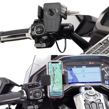AU04 -Motociklu Bezvadu Lādēšanas GPS Tālruņa Turētājā Navigācijas Turētājs, Honda Goldwing GL1800 F6B GL1800 DCT 2018-2021