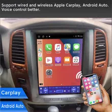Auto Android 13 Multivides Video Atskaņotājs LEXUS LX470 Toyota Land cruiser 100 2001 VX Bluetooth Stereo GPS CarPlay Galvas Vienības
