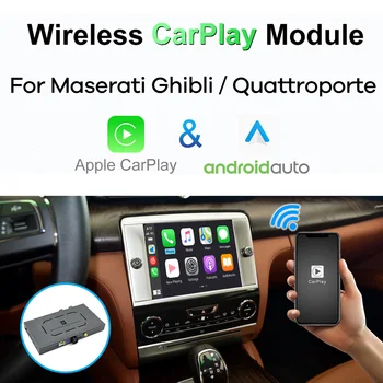 Bezvadu CarPlay par Maserati Ghibli Quattroporte 2014 2015 2016 Android Auto Modulis Lodziņā Video Interfeisu Spogulis-Link