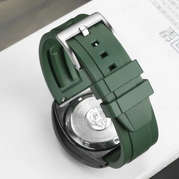 Fluor Gumijas Watchband 20mm 22mm Zaļo Sporta Skatīties Siksniņa, Ūdensizturīgs silikona Par Seiko par Rolex Omeganvas jostas 20mm 23mm ķēdes