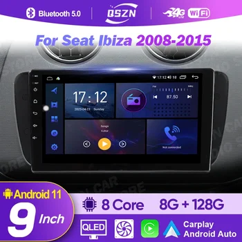 IPS QLED Ekrāna Android 12 Automašīnas Radio Multimediju Video Atskaņotājs Seat Ibiza 2008-2015 Bezvadu Carplay Autoradio, proti, 4G, WIFI, 8+128G