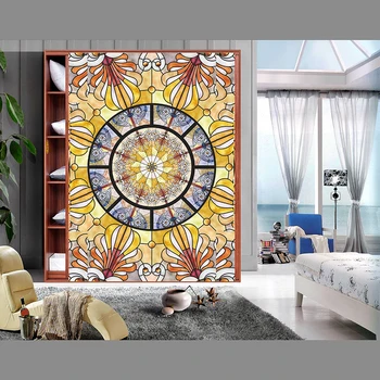 Jaunu Pielāgoto Izmēru, Stikla Filmu Mājās-Apdares Krāsains Simetrija Kaleidoskops Kristāla Vannas istaba Wardrbe Dekoru 40cmx100cm