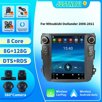 JUSTNAVI Android 10 Auto Radio Mitsubishi Outlander 2008. - 2011. Gadam Multivides Video 2Din 4G WiFi Carplay Navigācija GPS Galvas Vienības