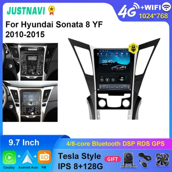 JUSTNAVI Tesla Stila Automašīnas Radio Par Hyundai Sonata 8 YF 2010. - 2015. gadam Stereo Multivides DSP Carplay Vertikāla Ekrāna Navigācija GPS