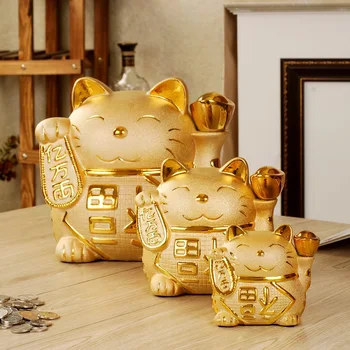 Keramikas Laimīgs Kaķis Zelta Cūciņa Banka Bērnu Multfilmas Cūciņa Banka, Augstas pievienotās vērtības un Gudrs Keramikas Kaķis Mājās Apdare Amatniecības