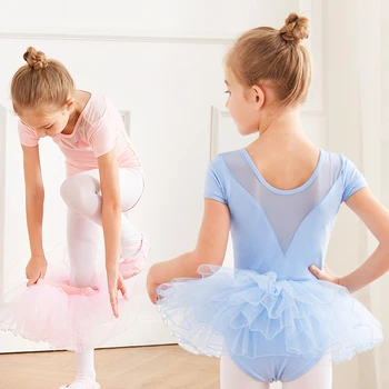 Meitenes, Baleta Leotard Ballet Svārki Komplekti Gulbju Ezers Kostīms Rozā Vingrošana Bodysuit Acs Deju apģērbi Šifona Kleita Komplekti Bērniem