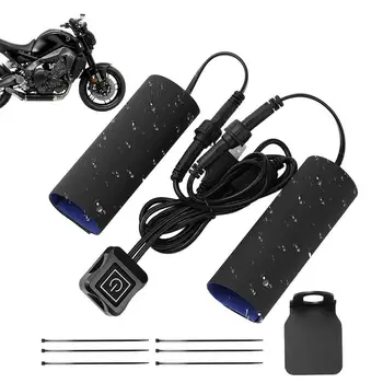 Motociklu Roktura Apsilde Elektriskā USB Handbar Siltāks Trīs Pārnesumu Regulējams Ziemas Aksesuārs Ltv Sniega Motorollera