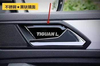 Par Volkswagen Tiguan L 2017-2021 nerūsējošā tērauda Iekšējo durvju rokturi, durvju bļodā apdare plāksteris aizsardzības auto piederumi