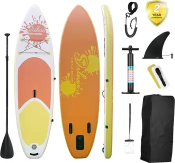 Piepūšamās Stand Up Paddle Board – Vienkārši Deluxe Premium SUP Visiem Prasmju Līmeņiem, Bradāt Dēļi Pieaugušajiem un Jaunatni, Trieciens U