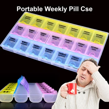 Plastmasas Medicīna Kaste Noņemams Tableti gadījumā, 7 dienas Nedēļā Tablete Organizators Narkotiku Konteineru insulīna pillbox Kabatas Sadalītāji atlicināt