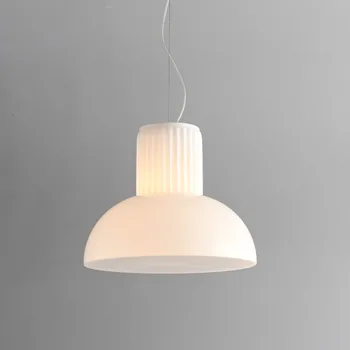 Post-moderna Minimālisma Balta Stikla Vienotā Ēdamistabas Kulons Lampas, LED Apgaismojums, Guļamistaba, Dzīvojamā Istaba Dekori 400mm Silts Karājas Armatūra