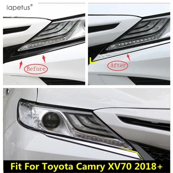Priekšējiem Lukturiem Lampas, Plakstiņu, Uzacu Sloksnes Vāciņš Melns, piemērots Toyota XV70 Camry 2018 - 2022 ABS Chrome Piederumi Ārpuse