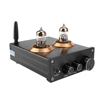 Rezerves HiFi 6J5 Bluetooth 4.2 Caurules Preamp Pastiprinātājs Stereo Preamplifier ar Trīskāršot, Bass Signālu Ajustment(Melns)
