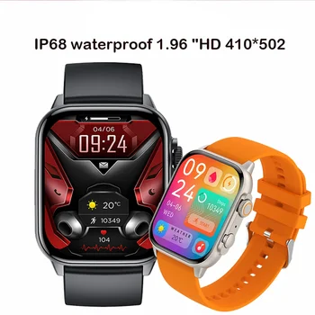 Smart Skatīties 1.96 collu HD 410*502 Bluetooth Zvanu Veselības pārbaudes Spēli Balss Palīgs Modinātājs Smartwatch Vīrieši Oppo Tālrunis