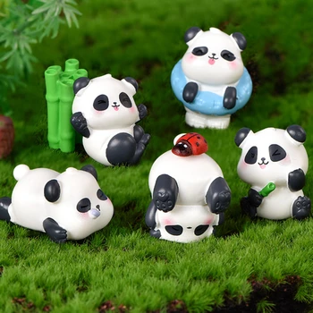 Sveķu Panda Bambusa Atvašu Mikro Dārza Ainavu Amatniecības Kawaii Piederumi DIY Rotājumu Pasaku Ggarden Gnome Mājas Apdare