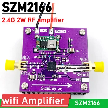 SZM2166 2.4 G 2W RF pastiprinātāja WIFI RF jaudas pastiprinātāju 30DB 12V 24V DC uz 2.4 GHZ Jammer Bluetooth Attēlu pārnese AMP