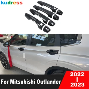 Sānu Durvju Roktura Vāciņš Melns, Par Mitsubishi Outlander 2022 2023 Chrome Automašīnu Ārējie Durvju Rokturi Nozvejas Attiecas Pārklājuma Piederumi