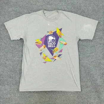 Taco Bell Krekls Vīriešu Mazs, Pelēks Grafiskais Tee Apkalpes Kakla Īsām Piedurknēm Logo Pieaugušo S ar garām piedurknēm