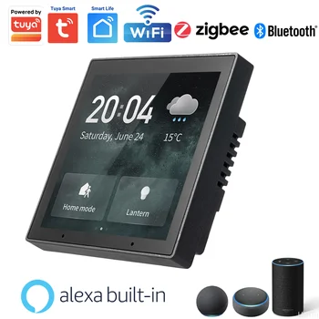 Tuya Smart 4inch Multi-funkcionāls Vadības Panelis Touch Screen Kontroles Gudras Mājas Darbs Ar TUYA WiFi ZigBee BLE Ierīces