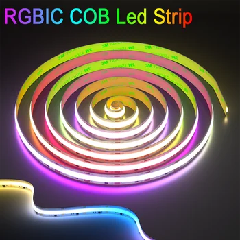 Tuya WiFi RGB IC LED Lentes Adresējama Sapņu Krāsa COB Strip Gaismas WS2811 Darbojas Pilna Krāsu Lentes RGB Gaismas Darbu ar Alexa