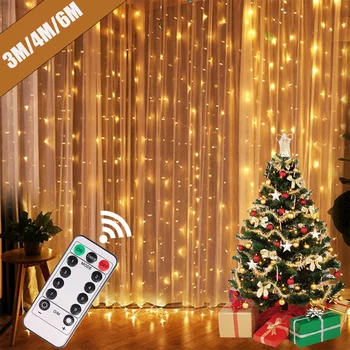 USB Vīt Stīgu Gaismas Pasaku Vainags Aizkaru Gaismas Ziemassvētku Gaismas, Ziemassvētku Dekori Mājas Brīvdienu Dekoratīvās Jaunais Gads Lampai