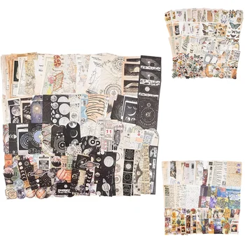 Vintage Albums Piegādēm Iepakojums (200 Gab.), Mākslas Journaling Junk Vēstnesis Plānotāji, DIY Papīra Uzlīmes