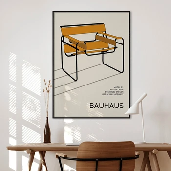 Wassily Krēslu Izstāde Plakātu Estētisko Oranža Bēša Grafiskais Mūsdienu Audekls Gleznošanai Abstraktu Attēlu Pie Sienas Mākslas Istabas Interjeru
