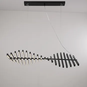 Zivju Skelets LED Pendant Gaismas Mūsdienu dizaina Mainīgas formas kulonu lampas Apgaismojums dzīvojamā istabā Biroja dekoratīvās dekors Gaismas